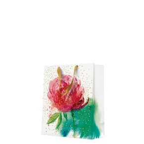 Geschenktasche mittel - PEONY WATERCOLOR 20x10x25 cm